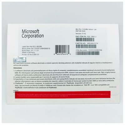 مايكروسوفت ويندوز 10 OEM إصدار DVD إيطالي 64 بت