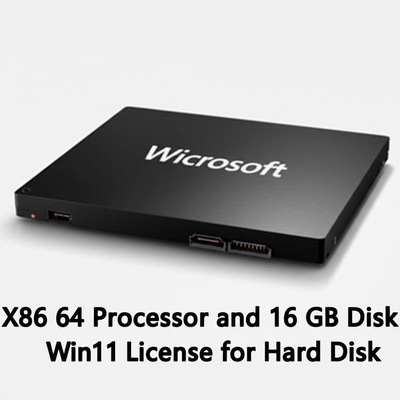 معالج X86 64 ومساحة قرص 16 جيجابايت ترخيص Win11 للقرص الصلب