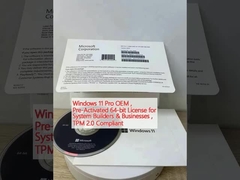 ويندوز 11 برو OEM ، ترخيص 64 بت تم تنشيطه مسبقًا لمطوري النظام والشركات ، متوافق مع TPM 2.0