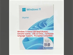 Windows 11 Home USB Retail (الكورية) - ترخيص أصلي، محرك أقراص USB 3.0، دعم كامل للغة الكورية، متوافق مع الكمبيوتر الشخصي / الكمبيوتر المحمول