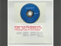 ويندوز سيرفر 2022 مركز البيانات OEM (بالإنجليزية) - التطبيقات الافتراضية هيبير-في،ترخيص 16-كور،مركز البيانات وحلول السحابة